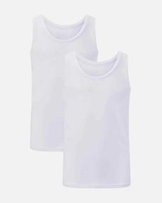 Bamboe heren singlet Stef 2-pack – wit via Lotika