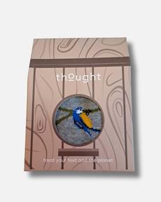 Thought heren sokken vogelprint cadeaudoosje - grey marl via Lotika