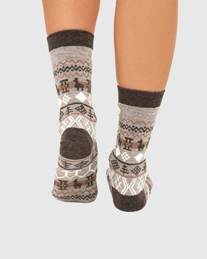 Apu Kuntur wollen alpaca sokken Camino - stone mokka from Lotika