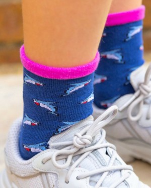 Swole Panda bamboe sokken haaien - navy from Lotika