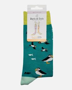Doris & Dude damessokken met papegaaiduikers groen via Lotika