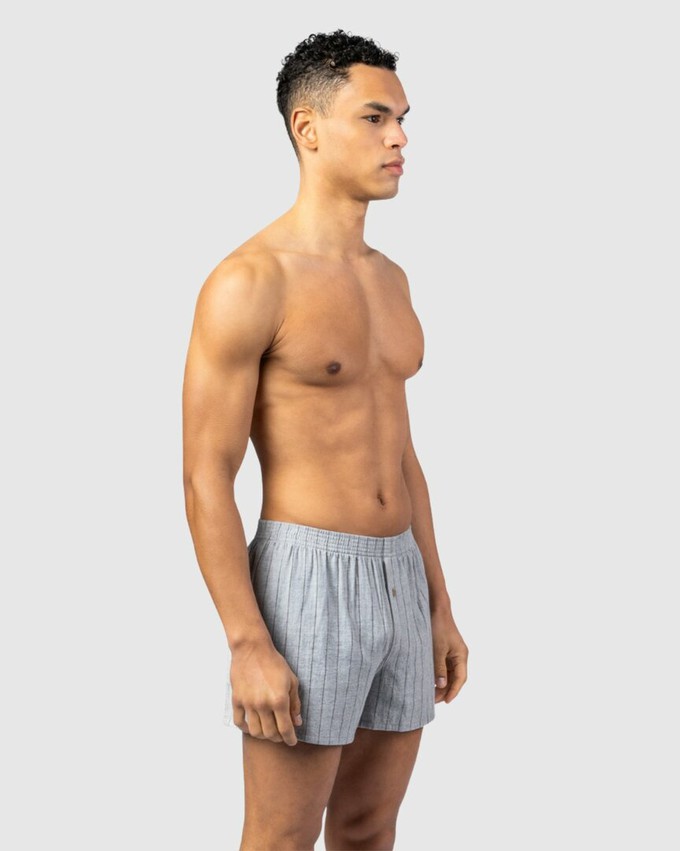 Wijde boxershorts katoen flanel Boris - zinfandel rood / grijs from Lotika