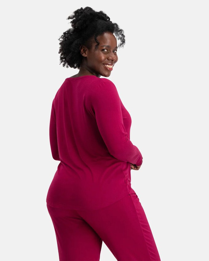 Bamboe dames pyjama set lange mouwen Nina - bordeaux from Lotika Bamboe dames pyjama set lange mouwen Nina - bordeaux from Lotika