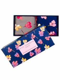 Bamboe sokken dames cadeaudoos - viooltjes bloemen via Lotika