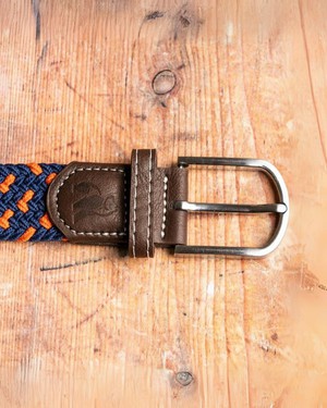 Swole Panda gevlochten riem - navy - orange from Lotika