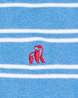 Swole Panda gestreepte bamboesokken lichtblauw from Lotika