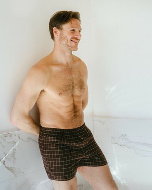 Wijde boxershorts katoen flanel Boris - zinfandel rood / grijs from Lotika