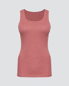 Comazo dames hemd brede bandjes 100% katoen – old rose via Lotika