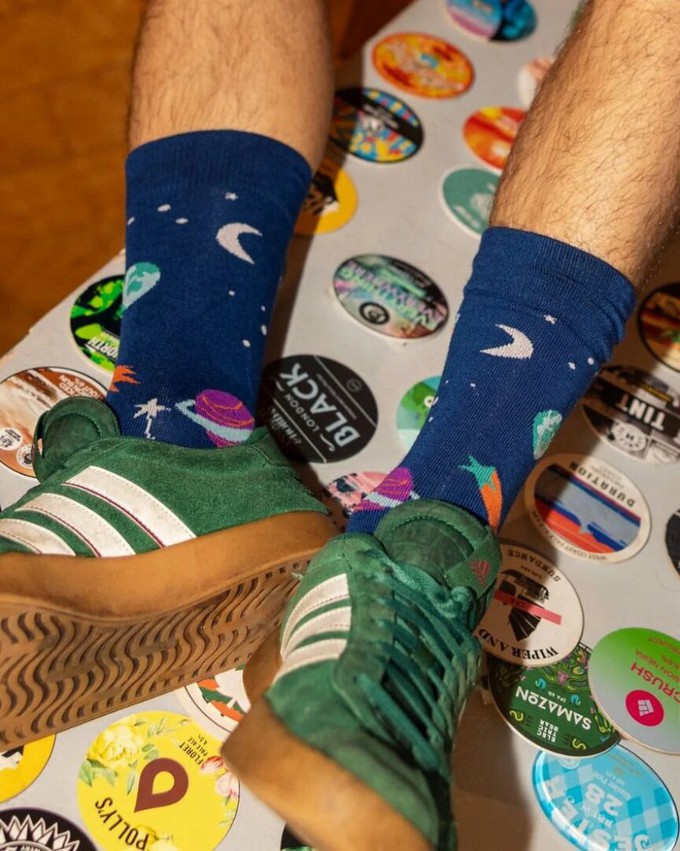 Swole Panda bamboe sokken space - navy from Lotika