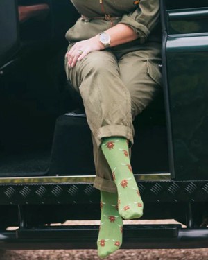 Swole Panda bamboesokken met Schotse hooglanders – groen from Lotika