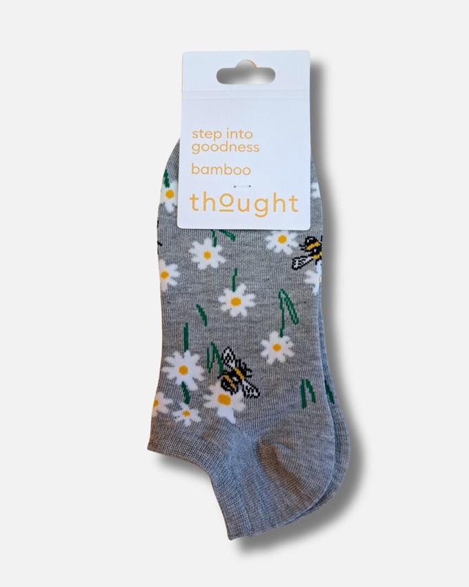 Thought dames enkelsokken bijen - grey marl from Lotika