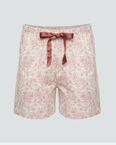 Comazo dames pyjamashort katoen – old rose print via Lotika