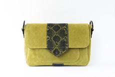 Naïma Bag medium suede olive green via Marlene Fernandez