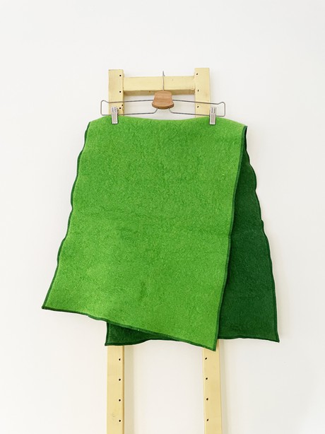 Juicy Green Upcycled Wool Shawl from Masha Maria