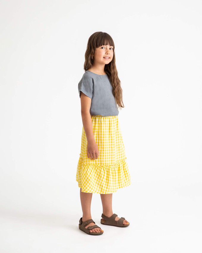 Ruffled Skirt yellow gingham from Matona