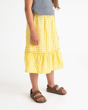 Ruffled Skirt yellow gingham from Matona