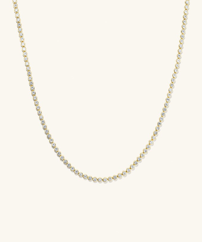 Zadie Bezel Lab Grown Sapphire Tennis Necklace from Mejuri