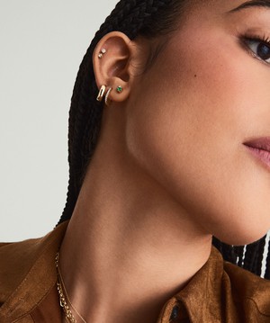 Piercing Studio - Duo Diamond and Emerald Flat Back Stud from Mejuri