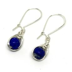 Lapis Lazuli wire wrap oorbellen via MI-AMI