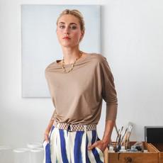 Pia pull Coffee (lyocell) via Mon Col Anvers