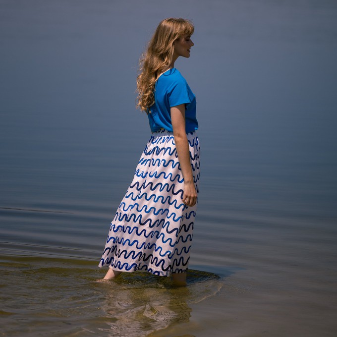 Sage midi skirt Waves Organic cotton from Mon Col Anvers