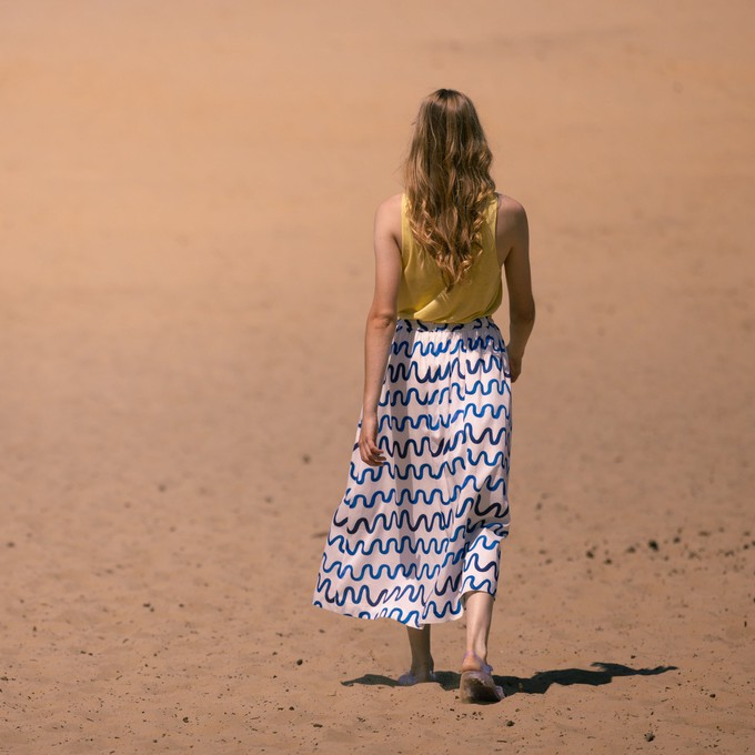 Sage midi skirt Waves Organic cotton from Mon Col Anvers