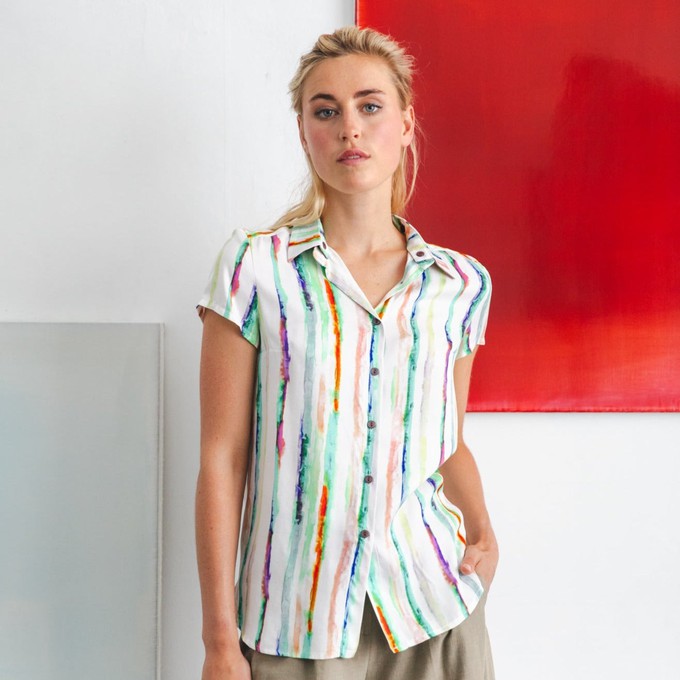 Oase blouse Paint lines from Mon Col Anvers