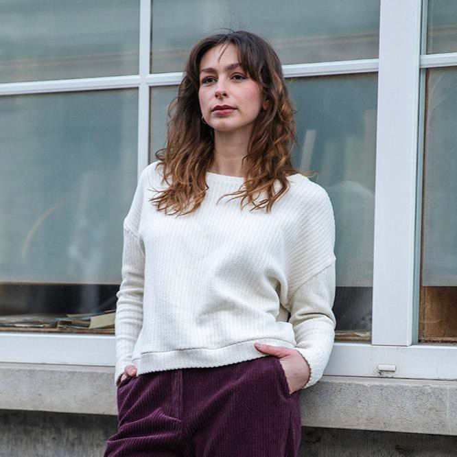 Pia pull Ecru knit from Mon Col Anvers