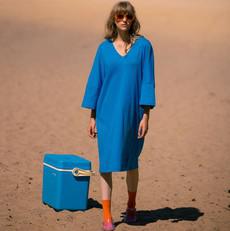 Aurora Midi Dress Directoire Blue van Mon Col Anvers