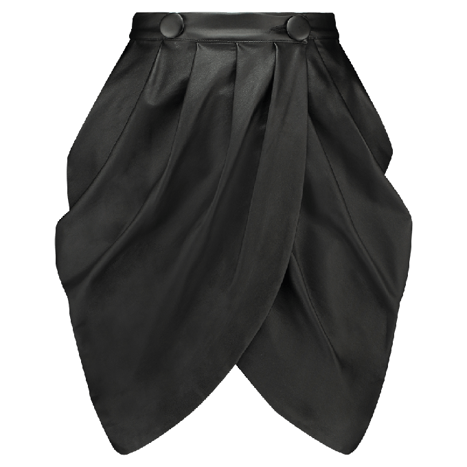 FAUX LEATHER DRAPED SKIRT from MONIQUE SINGH
