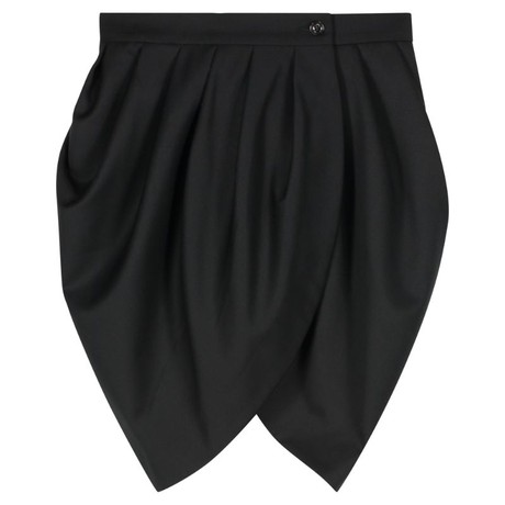 BLACK GABARDINE DRAPED SKIRT from MONIQUE SINGH