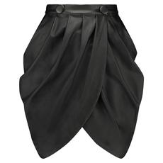 FAUX LEATHER DRAPED SKIRT van MONIQUE SINGH