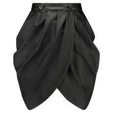 FAUX LEATHER DRAPED SKIRT via MONIQUE SINGH