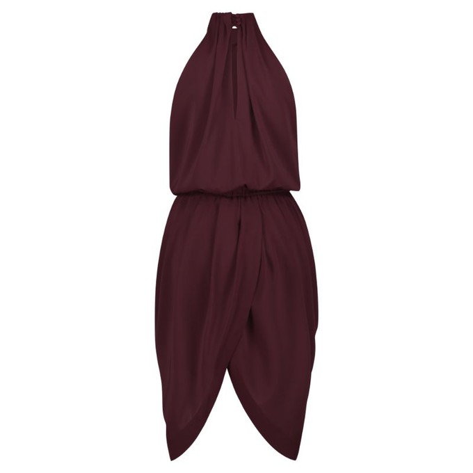 BURGUNDY MIDI COCKTAIL DRESS from MONIQUE SINGH