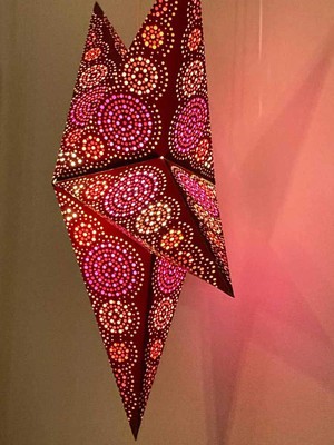 Papieren kerstster Ø60 cm incl. verlichtingskabel - Goa bruin/roze from MoreThanHip