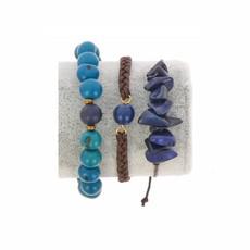 Armbanden set van tagua en acai - Laila blauw van MoreThanHip