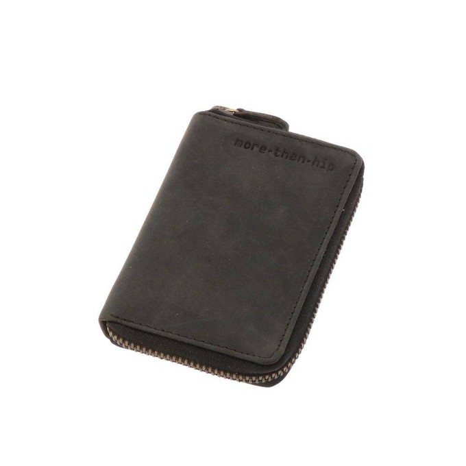 RFID pasjeshouder voor 6 pasjes van mat zwart vintage ecoleer - Preston from MoreThanHip