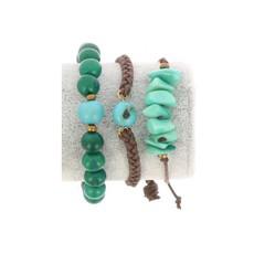 Armbanden set van tagua en acai - Laila groen via MoreThanHip