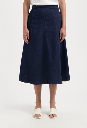 Mae Panel Skirt - Stone Indigo from Mud Jeans