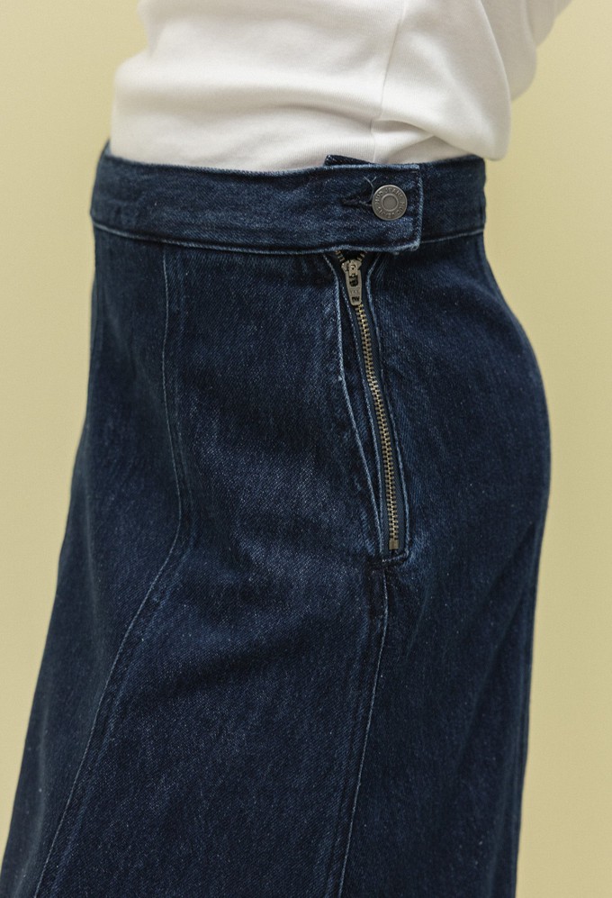 Mae Panel Skirt - Stone Indigo from Mud Jeans