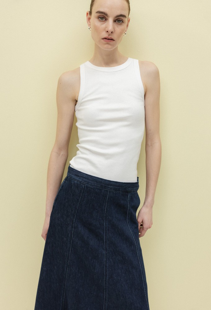 Mae Panel Skirt - Stone Indigo from Mud Jeans