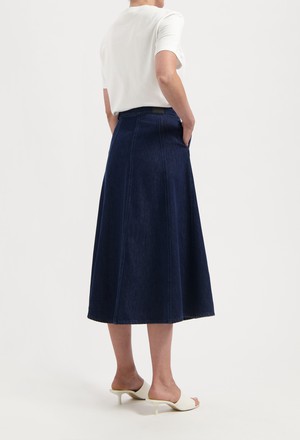 Mae Panel Skirt - Stone Indigo from Mud Jeans