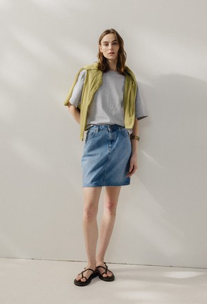 Audry Mini Skirt - Light Stone Vintage from Mud Jeans