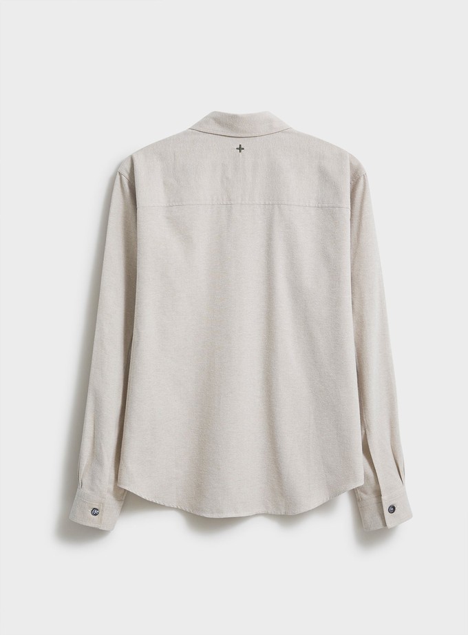 Recycled Italian Flannel Oatmeal Over-Shirt from Neem London
