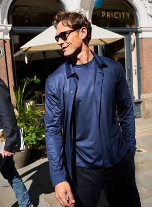 ZQ Merino Wool Steel Blue Jersey Shirt from Neem London