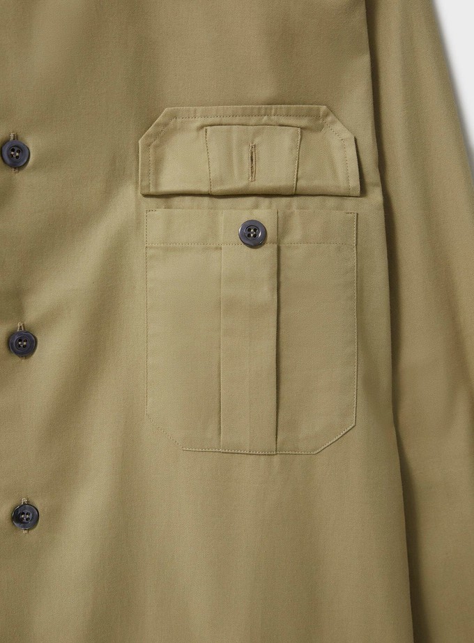 Regenerative Cotton Twill Khaki OverShirt from Neem London