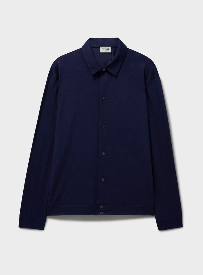 ZQ Merino Wool Steel Blue Jersey Shirt from Neem London