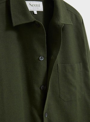 Recycled Italian Green Flannel Shirt Jacket from Neem London