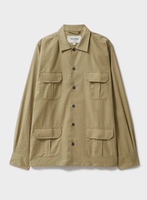 Regenerative Cotton Twill Khaki OverShirt from Neem London