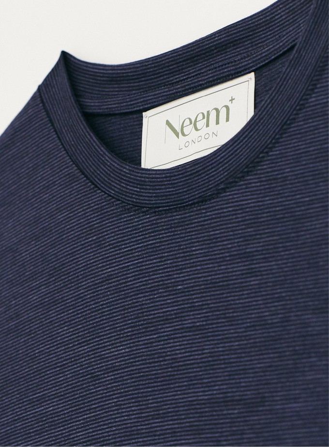 ZQ Merino Navy Stripe T-Shirt from Neem London